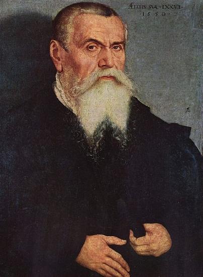 Lucas  Cranach Selbstportrat im 77 Lebensjahr